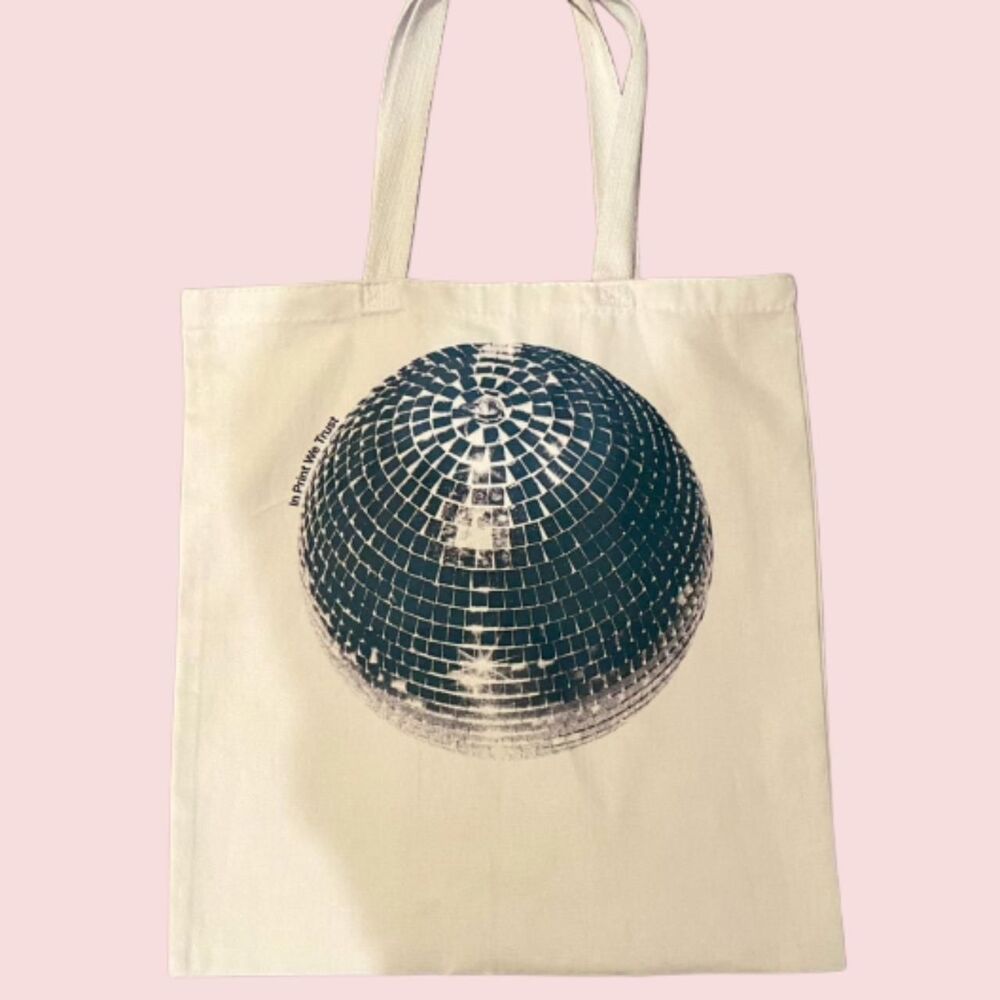 IN PRINT WE TRUST DISCO TOTE BAG
